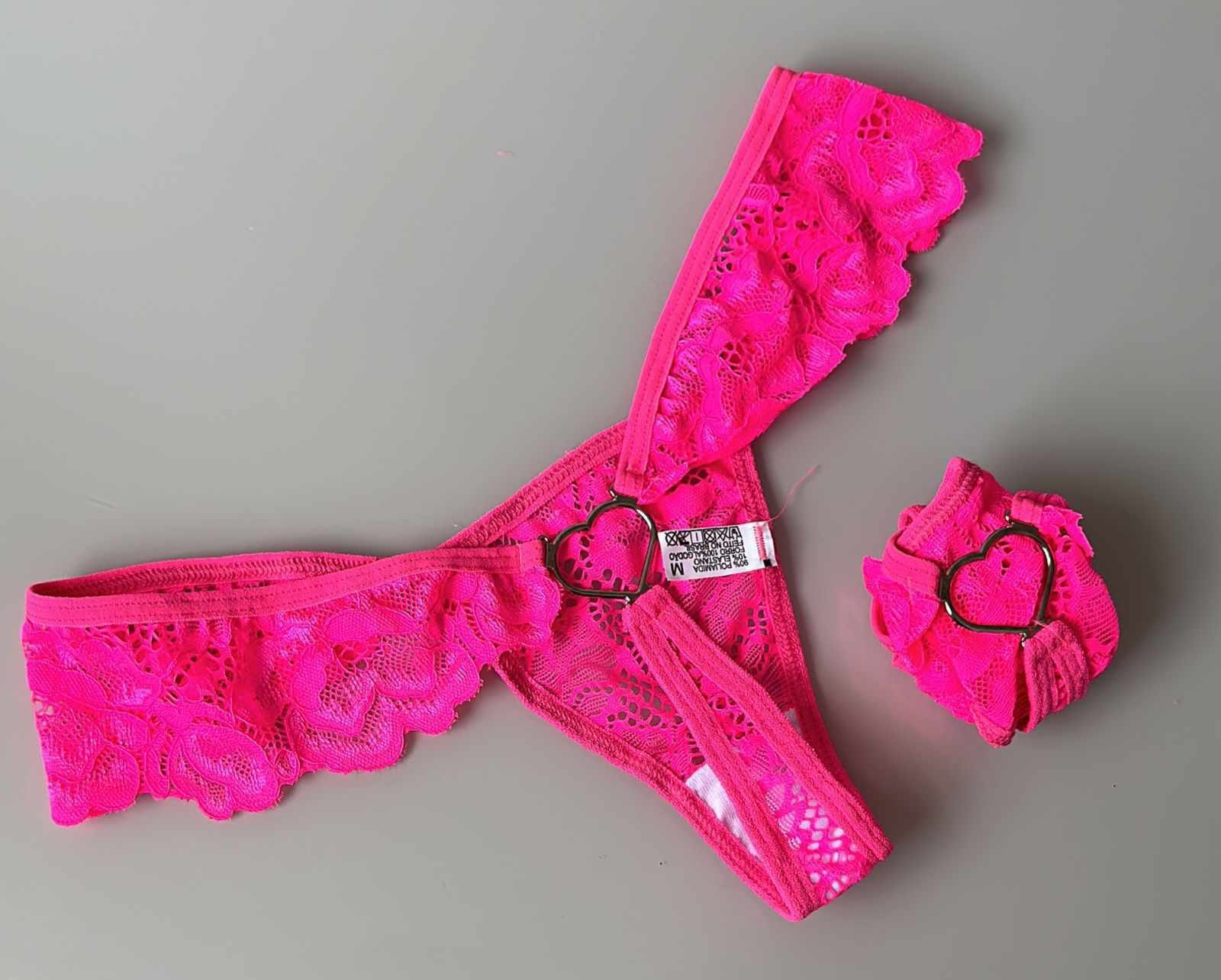 Calcinha Sapeca Rosa Choque